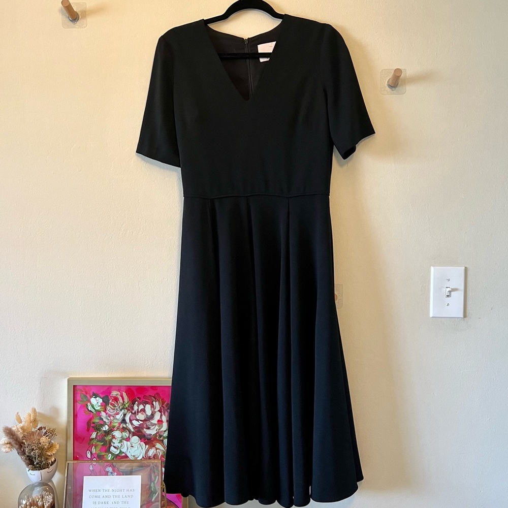 Gal Meets Glam Black Midi A-Line Dress